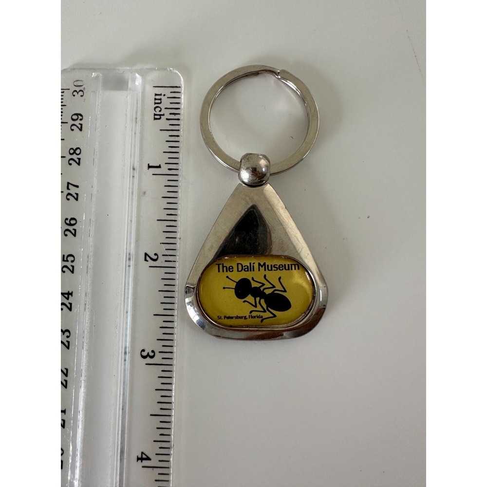 Salvador Dali keychain Museum Silver Tone Ant St Petersburg FL Key Ring - Picture 5 of 7